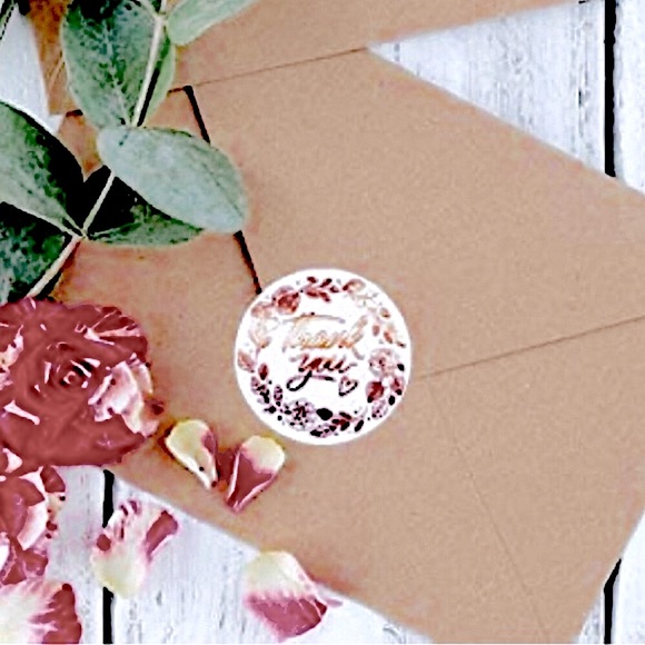 NEW Poshmark Packages "Thank You!" Shipping Supplies ~ 125Pc Rose Gold Stickers - Picture 2 of 6